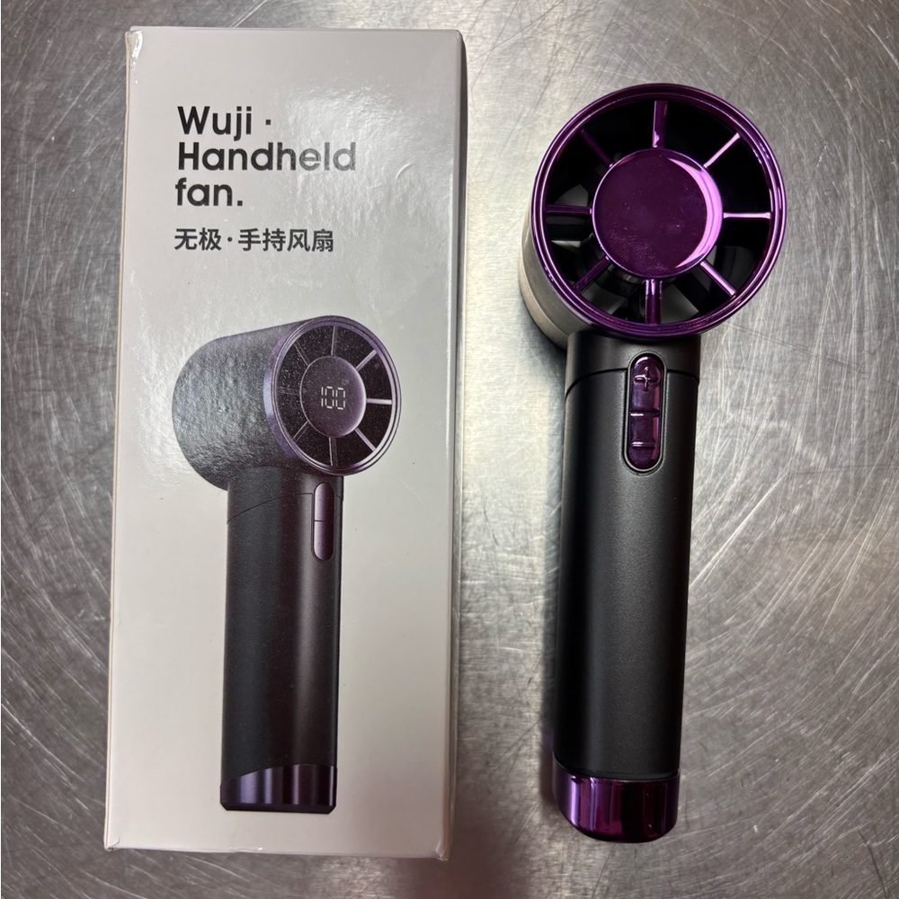 Wuji Handheld Fan in Black and Purple - Picture 1 of 2